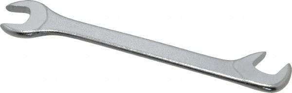 Facom - 7mm Stubby Extra Thin Open End Wrench - 3-9/64" OAL, Double End, Satin Finish, 15° & 75° Head Angle - Industrial Tool & Supply