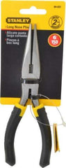 Stanley - 7" OAL, Cutting Pliers - 2-15/64" Jaw Length x 13/16" Jaw Width, Long Nose Head, Molded Plastic Handle - Industrial Tool & Supply