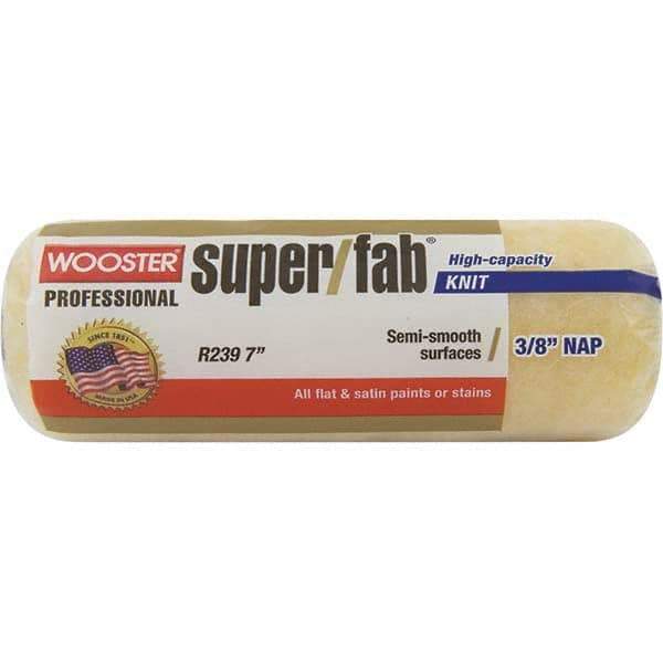 Wooster Brush - 3/8" Nap, 7" Wide Paint Roller - Medium Texture, Synthetic Knit - Industrial Tool & Supply