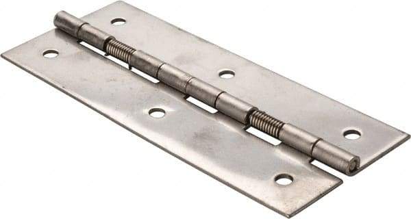 Value Collection - 5" Long x 2" Wide x 0.05" Thick, Closing Spring Hinge - Stainless Steel - Industrial Tool & Supply