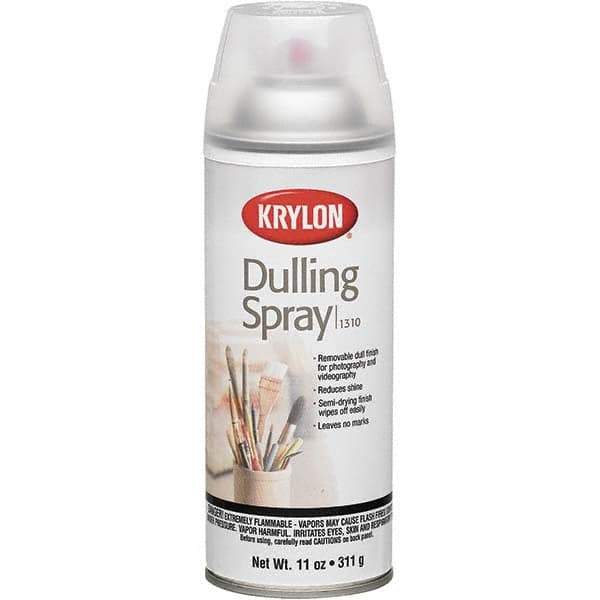 Krylon - Clear, Flat, Dulling Spray Paint - 15 to 20 Sq Ft per Can, 12 oz Container - Industrial Tool & Supply