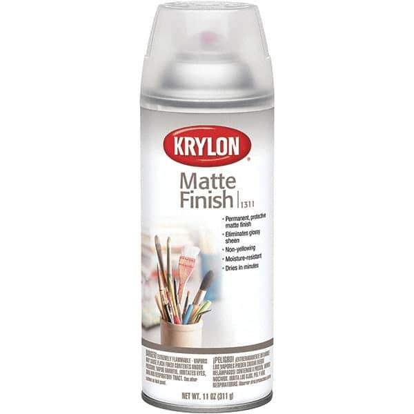 Krylon - Clear, Matte, Acrylic Enamel Spray Paint - 15 to 20 Sq Ft per Can, 16 oz Container - Industrial Tool & Supply