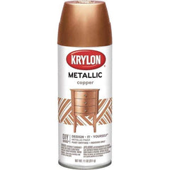 Krylon - Copper (Color), Metallic, Aerosol Spray Paint - 15 to 20 Sq Ft per Can, 16 oz Container - Industrial Tool & Supply