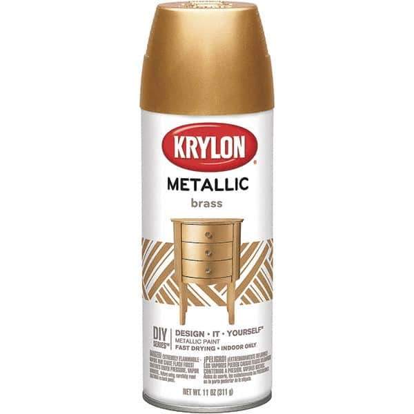 Krylon - Brass (Color), Gloss, Metallic Spray Paint - 12 oz Container - Industrial Tool & Supply