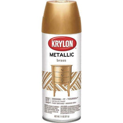 Krylon - Brass (Color), Gloss, Metallic Spray Paint - 12 oz Container - Industrial Tool & Supply