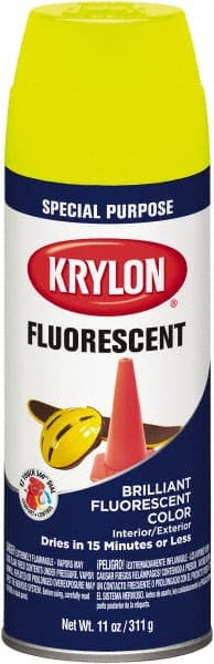Krylon - Yellow, Fluorescent, Aerosol Spray Paint - Exact Industrial Supply