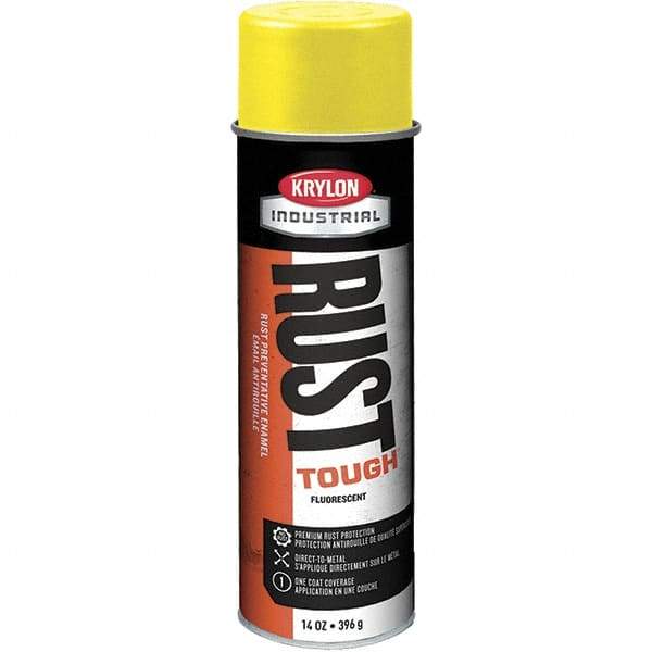 Krylon - Yellow, 15 oz Net Fill, Fluorescent, Acrylic Enamel Spray Paint - 15 to 20 Sq Ft per Can, 20 oz Container - Industrial Tool & Supply