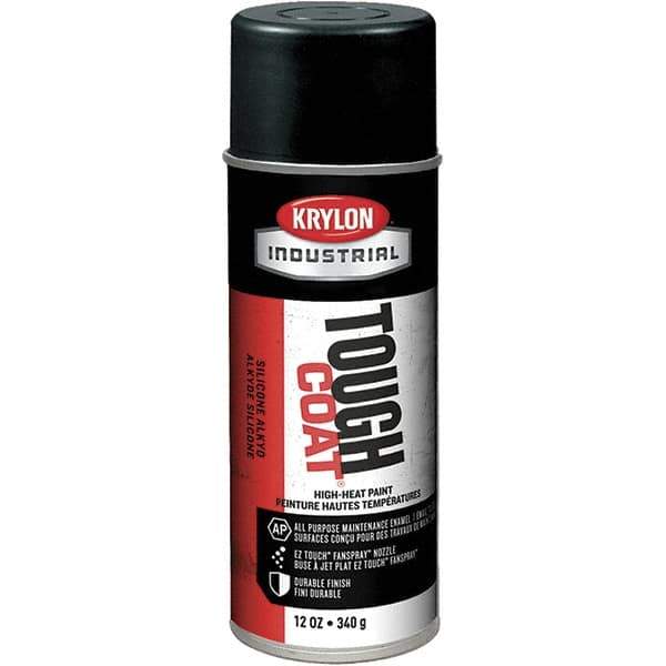 Sprayon - High Temp Black, 12 Ounce Net Fill, Metallic, Acrylic Enamel Spray Paint - 15 to 20 Sq. Ft. per Can, 12 Ounce Container - Industrial Tool & Supply