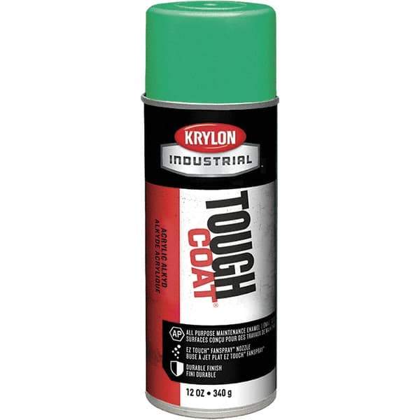 Krylon - OSHA Green, 12 oz Net Fill, High Gloss, Enamel Spray Paint - 20 to 25 Sq Ft per Can, 16 oz Container, Use on Conduits, Ducts, Electrical Equipment, Machinery, Metal, Motors, Pipelines & Marking Areas, Railings, Steel Bars, Tool Boxes, Tools - Industrial Tool & Supply