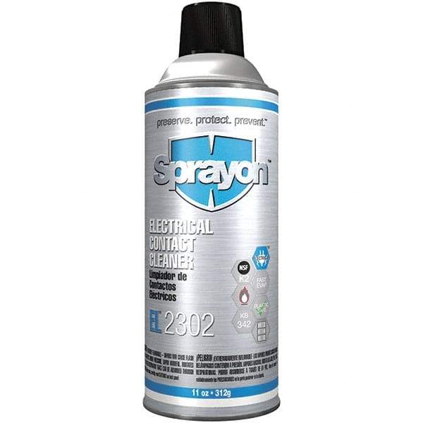 Sprayon - 11 Ounce Aerosol Contact Cleaner - -20°F Flash Point, Flammable, Plastic Safe - Industrial Tool & Supply