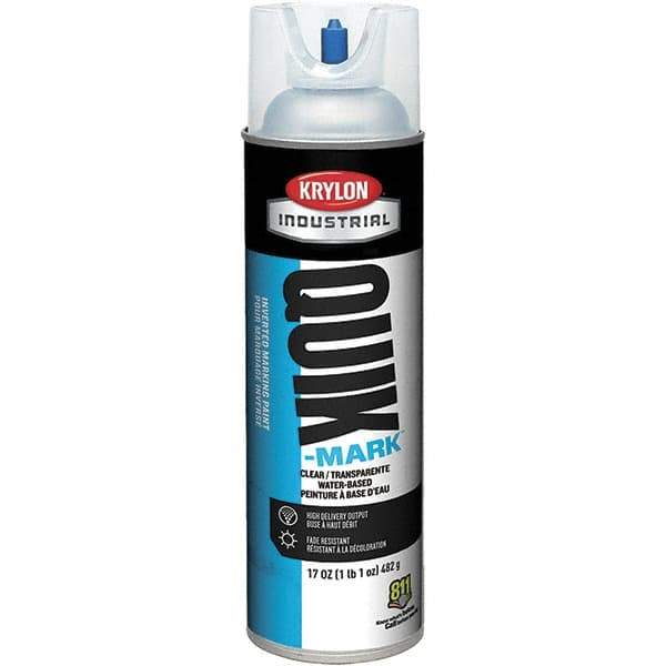 Krylon - 20 fl oz Clear Marking Paint - 50 to 60 Sq Ft Coverage, Water-Based Formula - Industrial Tool & Supply