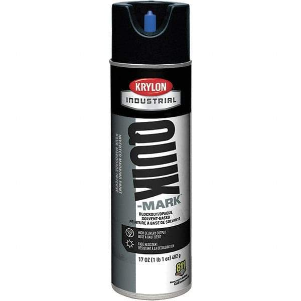 Krylon - 20 fl oz Black Marking Paint - 664' Coverage at 1" Wide, Solvent-Based Formula, 430 gL VOC - Industrial Tool & Supply