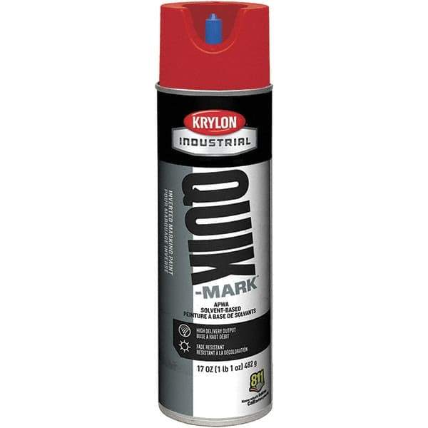 Krylon - 20 fl oz Red Marking Paint - 50 to 60 Sq Ft Coverage, Solvent-Based Formula - Industrial Tool & Supply