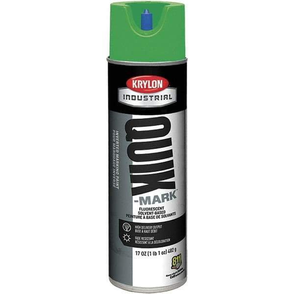 Krylon - 20 fl oz Green Marking Paint - 50 to 60 Sq Ft Coverage, Solvent-Based Formula - Industrial Tool & Supply