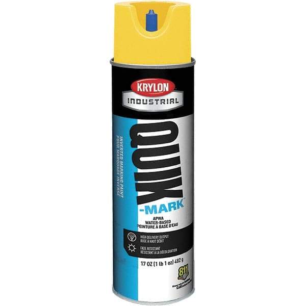 Krylon - 20 fl oz Yellow Marking Paint - 50 to 60 Sq Ft Coverage, Water-Based Formula - Industrial Tool & Supply