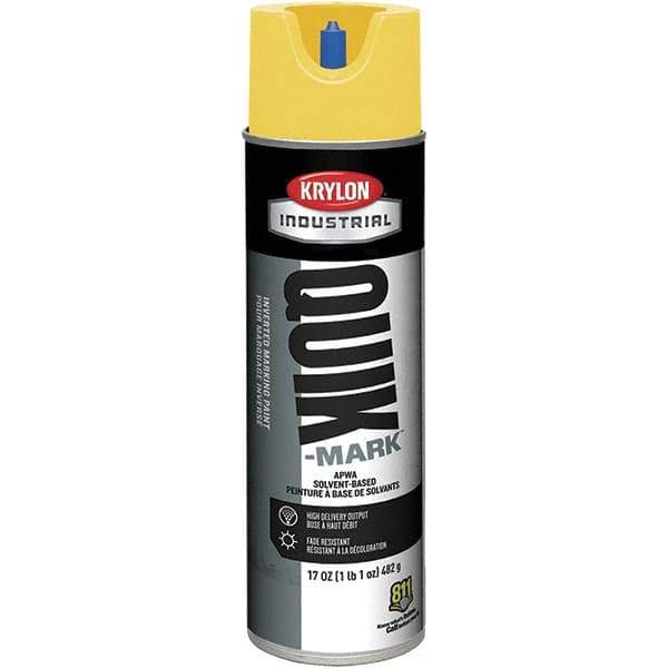 Krylon - 20 fl oz Yellow Marking Paint - 50 to 60 Sq Ft Coverage, Solvent-Based Formula - Industrial Tool & Supply