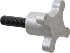 Gibraltar - 1/2-13 Lobed Shoulder Flat Tip Grade C-12L14 Steel Thumb Screw - 3-1/4" OAL, 2-1/2" Head Diam x 1-1/2" Head Height, Black Oxide Finish - Industrial Tool & Supply