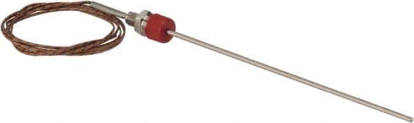Thermo Electric - 0 to 1600°F, J Pipe Fitting, Thermocouple Probe - 6 Ft. Cable Length, Stripped Ends, 9 Sec Response Time - Industrial Tool & Supply