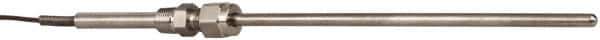 Thermo Electric - 0 to 1600°F, J Pipe Fitting, Thermocouple Probe - 3 Ft. Cable Length, Stripped Ends, 9 Sec Response Time - Industrial Tool & Supply