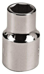 Proto - 1/4" Drive, Deep Hand Socket - 6 Points, 1-63/64" OAL, Chrome Vanadium, Chrome Finish - Industrial Tool & Supply