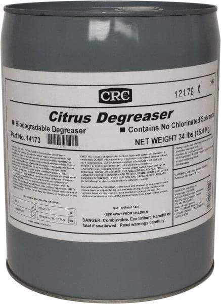 CRC - 5 Gal Bucket Cleaner/Degreaser - Liquid, Citrus & Petroleum Distillate, Citrus - Industrial Tool & Supply