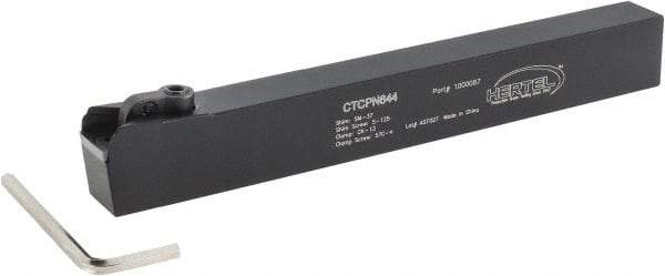 Hertel - CTCP, Neutral Cut, 0° Lead Angle, 1" Shank Height x 3/4" Shank Width, Positive Rake Indexable Turning Toolholder - 8" OAL, TP..43. Insert Compatibility, Series Clamp Type - Industrial Tool & Supply