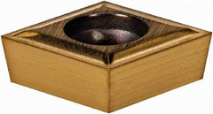 Hertel - CCGT21.50 LF Grade HC210 Carbide Turning Insert - TiN Finish, 80° Diamond, 1/4" Inscr Circle, 3/32" Thick, 0.0039" Corner Radius - Industrial Tool & Supply