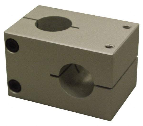 80/20 Inc. - 2 Inch Wide x 1 Inch High x 3-1/8 Inch Deep Stanchion Cross Clamp - 1.004 Inch Hole - Industrial Tool & Supply