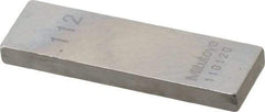 Mitutoyo - 0.112" Rectangular Steel Gage Block - Accuracy Grade 0, Includes Certificate of Inspection - Industrial Tool & Supply