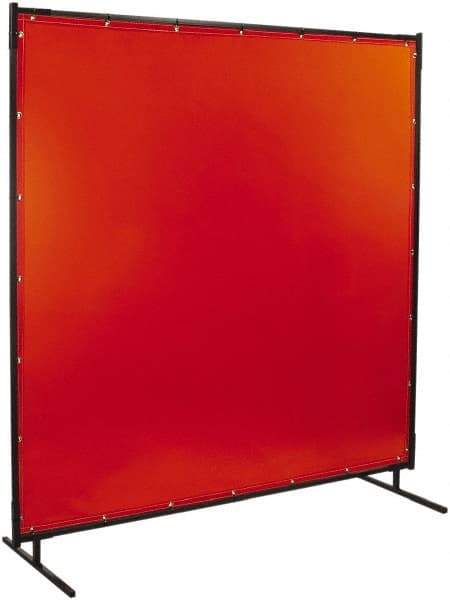 Steiner - 8 Ft. Wide x 6 Ft. High x 3/4 Inch Thick, 14 mil Thick Transparent Vinyl Portable Welding Screen Kit - Orange - Industrial Tool & Supply