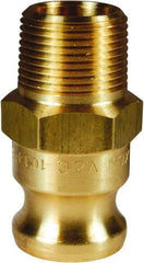 Dixon Valve & Coupling - 1-1/2" Brass Cam & Groove Suction & Discharge Hose Male Adapter Male NPT Thread - Part F, 1-1/2" Thread, 250 Max psi - Industrial Tool & Supply