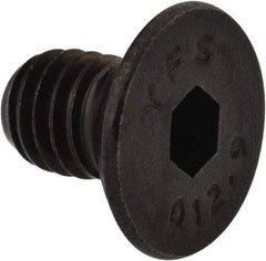 Value Collection - M5x0.80 Metric Coarse Hex Socket Drive, 90° Flat Screw - Grade 12.9 Alloy Steel, Black Oxide Finish, Fully Threaded, 8mm OAL - Industrial Tool & Supply