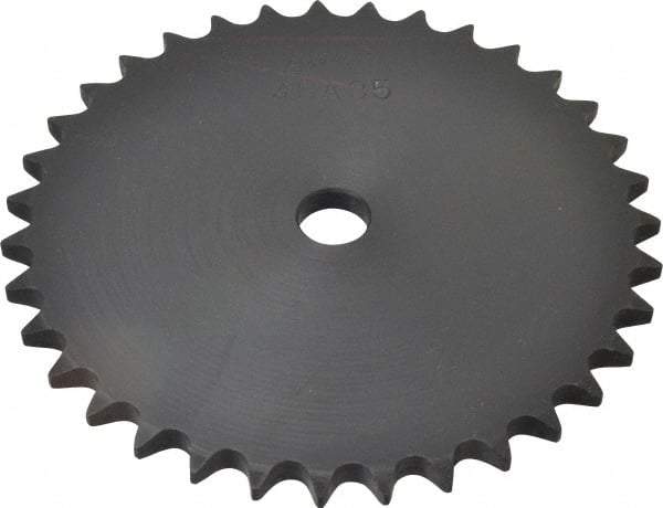 Browning - 35 Teeth, 1/2" Chain Pitch, Chain Size 40, "A" Plate Roller Chain Sprocket - 5/8" Bore Diam, 5-37/64" Pitch Diam, 5.86" Outside Diam - Industrial Tool & Supply