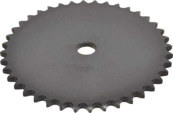 Browning - 40 Teeth, 1/2" Chain Pitch, Chain Size 40, "A" Plate Roller Chain Sprocket - 5/8" Bore Diam, 6.373" Pitch Diam, 6.65" Outside Diam - Industrial Tool & Supply