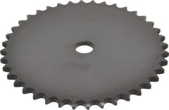 Browning - 40 Teeth, 1/2" Chain Pitch, Chain Size 40, "A" Plate Roller Chain Sprocket - 5/8" Bore Diam, 6.373" Pitch Diam, 6.65" Outside Diam - Industrial Tool & Supply
