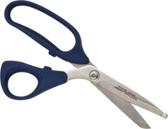 Heritage Cutlery - 3" LOC, 9" OAL Stainless Steel Standard Shears - Ambidextrous, Plastic Bent Handle, For Poultry Processing - Industrial Tool & Supply