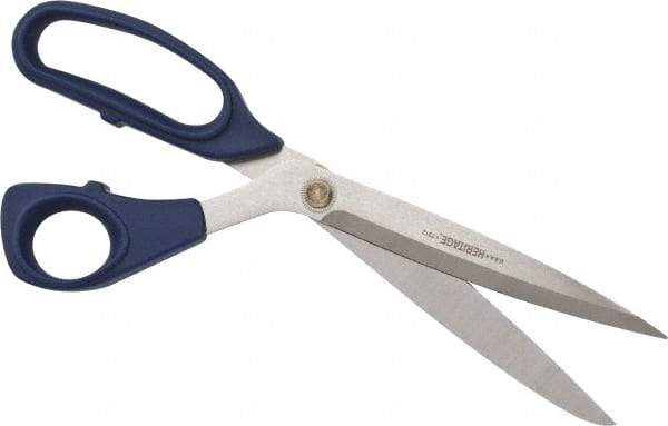 Heritage Cutlery - 5-1/2" LOC, 12" OAL Stainless Steel Heavy Duty Shears - Ambidextrous, Plastic Bent Handle, For General Purpose Use - Industrial Tool & Supply