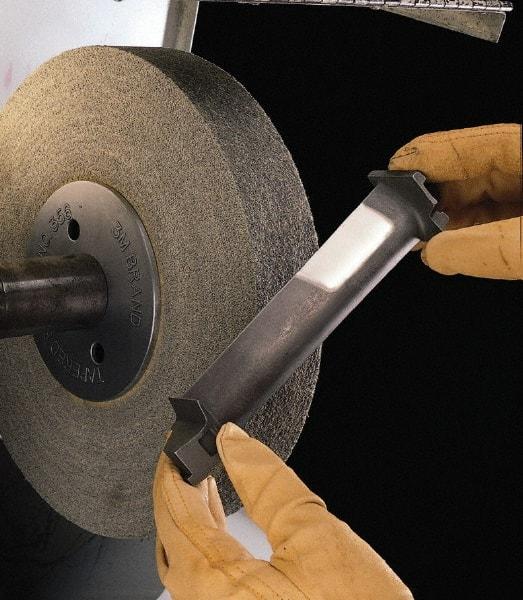 3M - 12" Diam, 2" Face Width, 5" Center Hole, Medium Grade, Aluminum Oxide Deburring Wheel - Convolute, Soft Density 4 Grade, 3,000 RPM - Industrial Tool & Supply