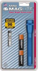 Mag-Lite - Krypton Bulb, 14 Lumens, Mini Flashlight - Blue Aluminum Body, 2 AA Alkaline Batteries Included - Industrial Tool & Supply