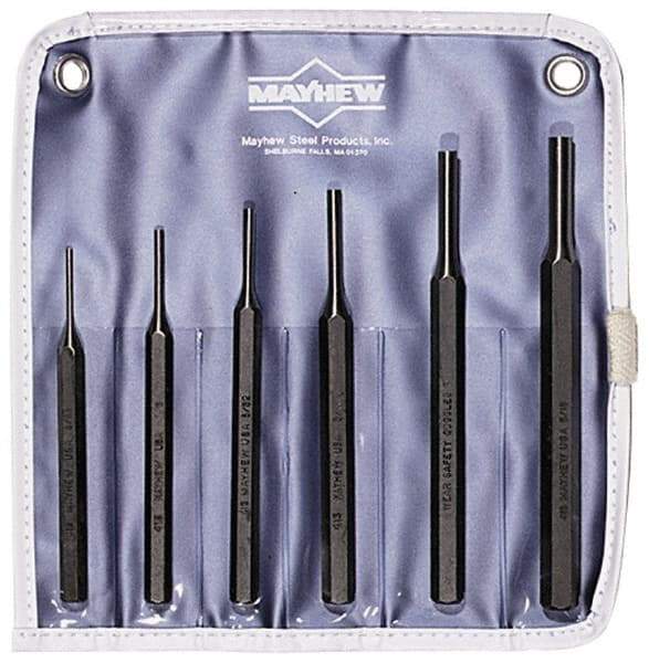 Mayhew - 6 Piece Pin Punch Set - Industrial Tool & Supply