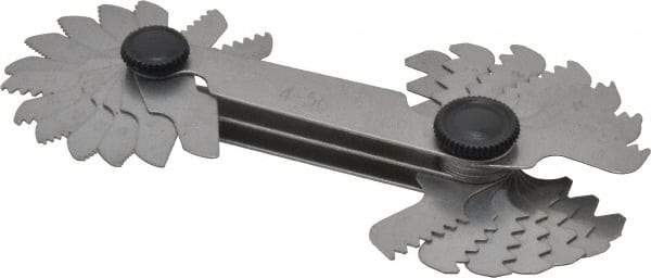 Value Collection - 28 Leaf, 0.5 to 6mm Pitch Range, 4 to 56 TPI Range, Screw Pitch Gage - Industrial Tool & Supply