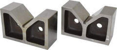 Value Collection - 3 to 3-17/32" Capacity, 90° Angle, Cast Iron V-Block - 7" Long x 3" Wide x 4-17/32" High, Sold as Matched Pair - Industrial Tool & Supply