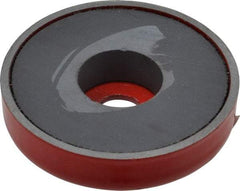 Value Collection - 10-24 Tap, 10 kg Average Pull Force, 2" Diam, 3/8" High, Ceramic Pot Magnet - Red, 0.34" Countersunk Hole - Industrial Tool & Supply