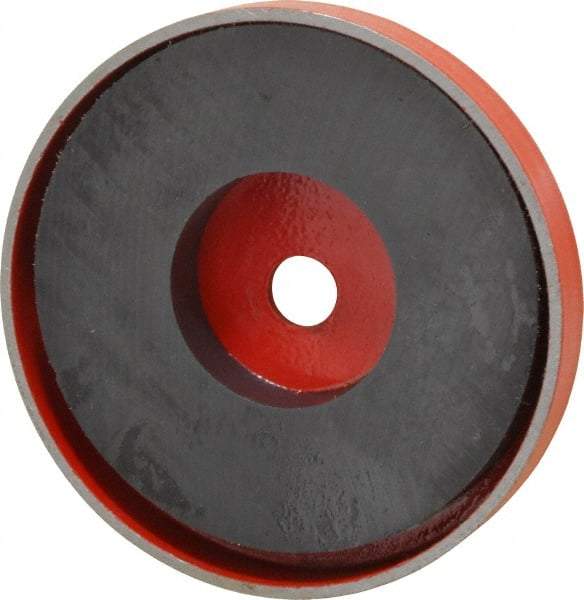 Value Collection - 25 kg Average Pull Force, 3-1/8" Diam, 1/2" High, Ceramic Pot Magnet - 3/8" Hole ID, Red, 0.34" Countersunk Hole - Industrial Tool & Supply