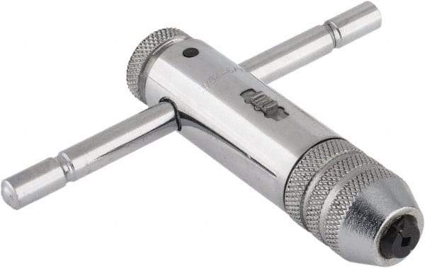 Interstate - 5/32 to 1/4" Tap Capacity, T Handle Tap Wrench - 3-3/8" Overall Length, Ratcheting - Industrial Tool & Supply