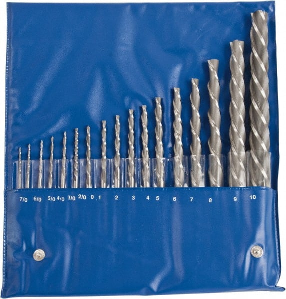 Value Collection - #10 to #7 Pin, 0.0666 to 0.7216" Diam, 0.0497 to 0.5799" Small End, Straight Shank, Taper Pin Reamer Set - Industrial Tool & Supply