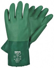 MCR Safety - Size M (8) Neoprene Coated Cotton Interlock General Protection Work Gloves - For General Purpose, Fully Coated, Gauntlet Cuff, Full Fingered, Green, Paired - Industrial Tool & Supply