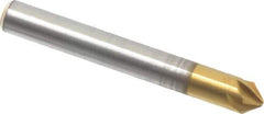 Melin Tool - 3/16" Head Diam, 3/16" Shank Diam, 6 Flute 82° Cobalt Countersink - TiN Finish, 1-1/2" OAL, Single End, Straight Shank, Right Hand Cut - Industrial Tool & Supply