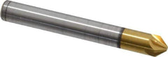 Melin Tool - 1/4" Head Diam, 1/4" Shank Diam, 6 Flute 82° Cobalt Countersink - TiN Finish, 2" OAL, Single End, Straight Shank, Right Hand Cut - Industrial Tool & Supply