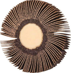 Merit Abrasives - 3" Diam x 1/2" Face Width, Medium Ceramic Alumina Coated Mounted Flap Wheel - 1/4" Shank Mount, 60 Grit, 30,000 Max RPM - Industrial Tool & Supply